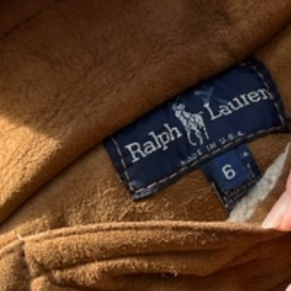 Ralph Lauren  Rare Vintage 80's Shearling Lambskin Suede Swing Coat - Picture 6 of 7